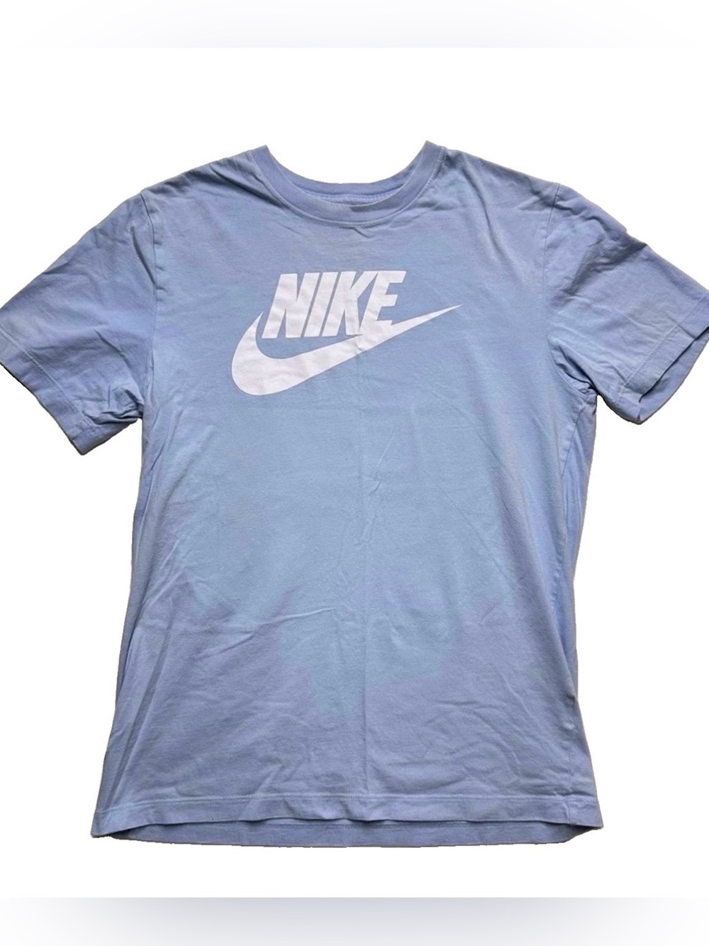 Nike Swoosh Logo Men’s Medium Light Blue Cotton T-Shirt ⭐ 5 FOR $25 ⭐